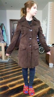 Пальто замша шоколад