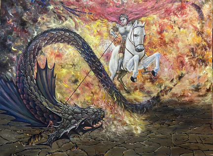 Георгий победоносец. 120х100, масло/холст