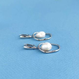 Серьги жемчуг натуральный родирование