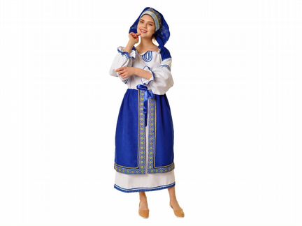 Карнавальный костюм народный с синей поневой взрос