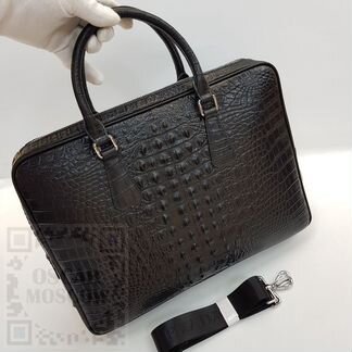 Кожаный черный новый портфель Prada