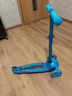 Самокат Y-scoo светящаяся платформа blue
