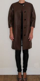 Кожаный плащ Yves Salomon