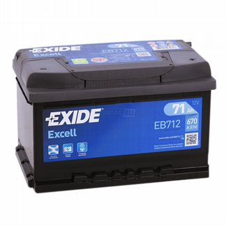Аккумулятор Exide Excell EB712 71 Ач 670А низкий