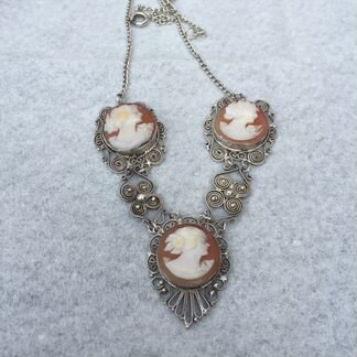 Колье Серебро Камеи Англия старое