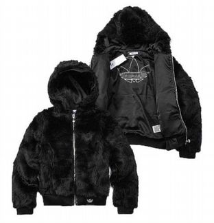Куртка мех двухсторонняя чёрная Adidas s m