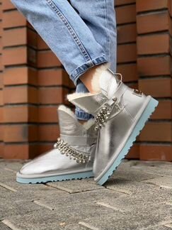 Угги серебристые