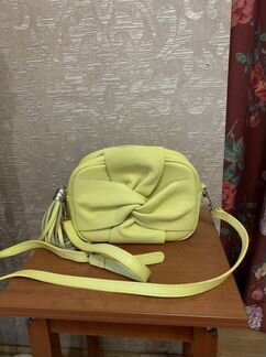 Сумка кожаная, Италия, лимонный цвет