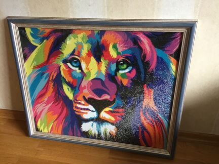 Алмазная вышивка 75Х80 Лев