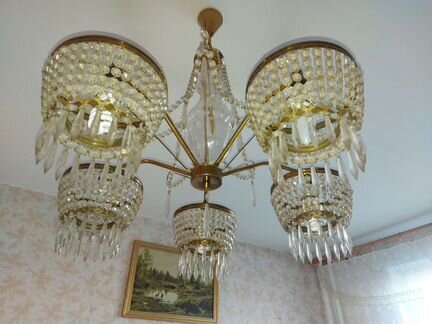 Люстра хрустальная Чехословакия