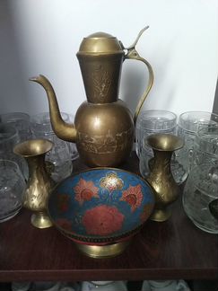 Кофейный набор из латуни Индия