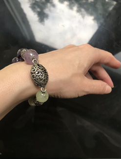 Браслет и серьги аметисты