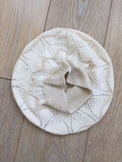 Берет ажурный шерсть новый