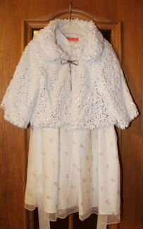 Праздничное платье для девочки c мех. пелеринкой