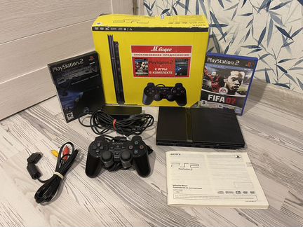 Sony PS2 Slim в коробке + 2 игры