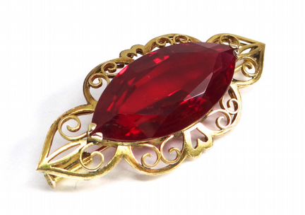 Антикварная золотая брошь 56 пробы