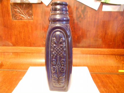 Штоф с крышкой керамика кобальтовый СССР 29 см 1 л