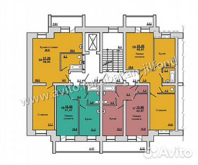 2-к квартира, 60 м², 6/7 эт.