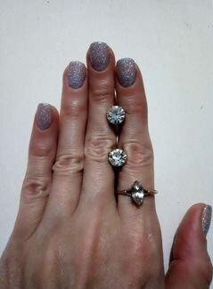 Серьги Кольцо Комплект Серебро СССР 875пробы