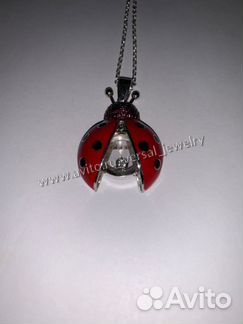 Подвеска из серебра 925 пробы божья коровка Шопар