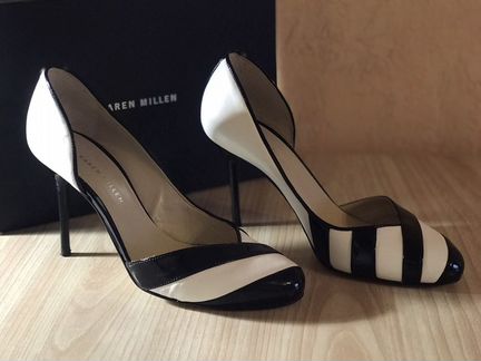 Туфли белые в полоску. Karen Millen