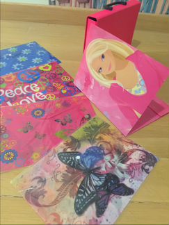 Папки, конверты д/бумаг, пенал новые д/девочки