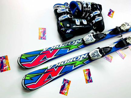 Горные лыжи детские 120 Nordica / ботинки 22