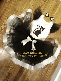 Костюм кошки: пышная юбка пачка туту, футболочка и