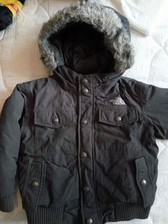 North face натуральный пуховик + шерст. шапка,р.3Т