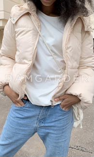 Куртка новая женская бежевая укороченная