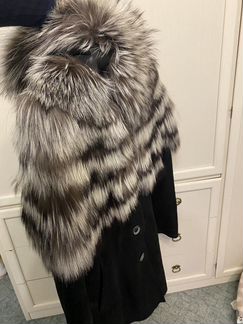 Дубленка натуральная с чернобуркой, размер 42-44 В