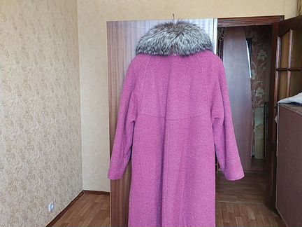 Пальто шерсть с чернобуркой р. 54-56