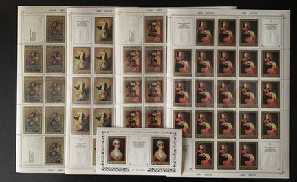 Почтовые марки СССР Эпос и Эрмитаж 1982-90