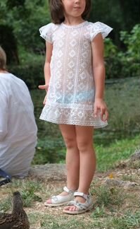 Красивое льняное платье 2-4 года Костюм снежинки