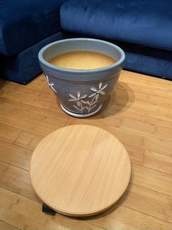 Горшок керамический высокий + подставка