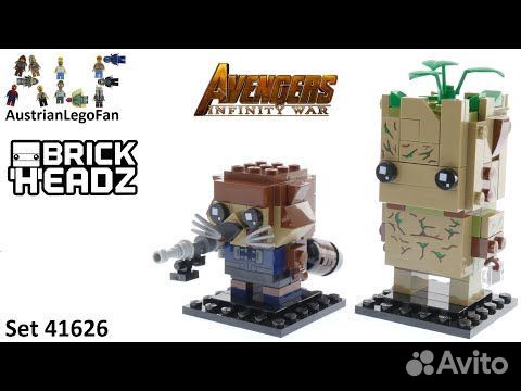 lego brickheadz 41626 groot & rocket